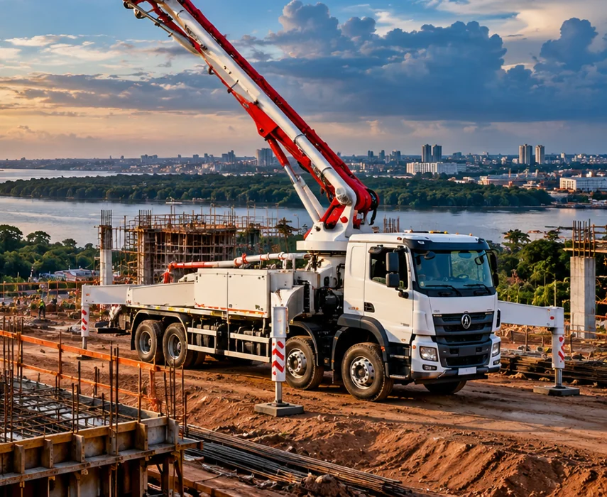Caminhão bomba lança para locação no Amazonas